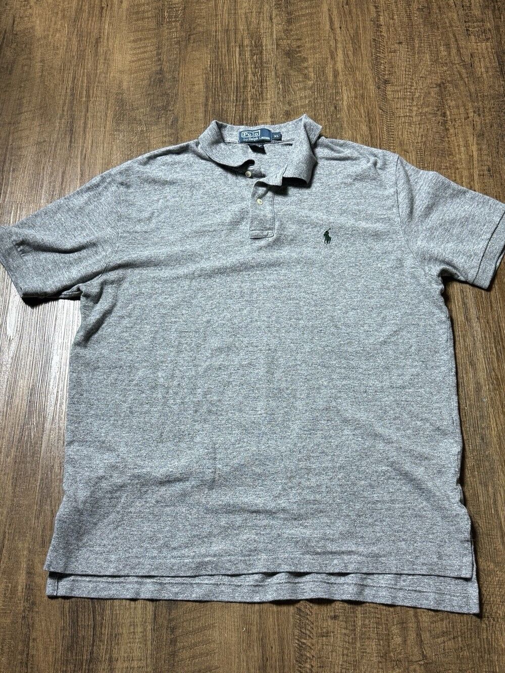 Polo Ralph Lauren Polo Shirt Mens XL Gray Pony Logo Cotton Embroidered EUC